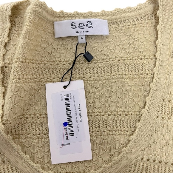 Sea New York The Riverlane Syble Pointelle Short Sleeve
Sweater Yellow Large NWT - Picture 7 of 16